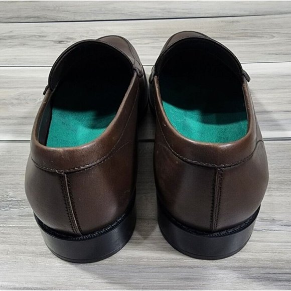 Tod\'s Men\'s Shoes Loafers 9.5 Brown Leather Penny Bar Italy Monogram Stamp main image 4